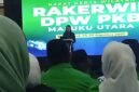 Gubernur Maluku Utara Sherly Tjoanda Laos, saat memberikan sambutan dalam kegiatan Rakerwil PKB Malut || Foto : sukarsi_kasedata
