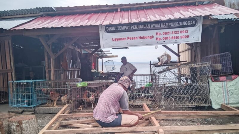 Lokasi pedagang ayam kampung di pasar Gamalama Ternate || Foto : Sukarsi_kasedata