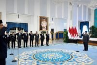 Presiden Prabowo Subianto melantik sejumlah menteri di istana negara, Jakarta. || dok : Istimewa