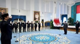 Presiden Prabowo Subianto melantik sejumlah menteri di istana negara, Jakarta. || dok : Istimewa