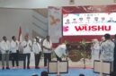 Pemukulan gong sebagai tanda dibukanya Kejurda Wushu 2025 oleh Wakil Gubernur Malut || Foto : Ridal_kasedata