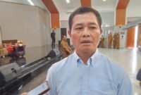 Perwakilan BPK Maluku Utara, Marius Sirumapea, saat diwawancarai [Foto : Ridal/kasedata]