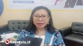 Wakil Ketua Komite IV DPD RI, Novita Anakotta, diwawancarai usai melakukan kerja ke BPKP Maluku Utara, di Kota Ternate [ dok : sukarsi/kasedata]