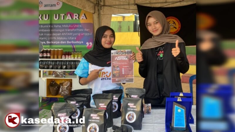 Briket Kepana yang dipamerkan mahasiswi Unkhair pada perayaan hari jadi tambang dan energi ke-80 yang digagas oleh PERHAPI Maluku Utara di Landmark Ternate [dok : kasedata.id]