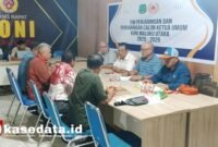 kedatangan tim pemenang Sarbin Sehe ke Sekretariat TPP KONI Malut untuk melakukan pendaftaran kembali, Jumat sore [Foto : kasedata.id]