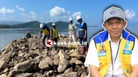 Pembangunan breakwater di Desa Tuniko, Halmahera Barat [dok : kasedata]