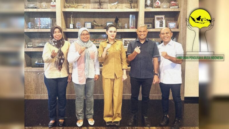 BPD HIPMI dan steering committee saat  menemui Gubernur Maluku Utara, Sherly Tjoanda, untuk melaporkan kesiapan Musda