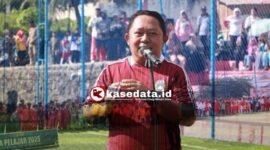 Ketua PGRI, Rizal Marsaoly (RM), saat membuka Liga Pelajar SD se-Kota Ternate [Foto : Ongky/kasedata]