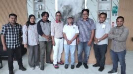 Ketua Wilayah IKA PMII Maluku Utara bersama jajaran usai menggelar audiensi dengan Harita Grup. || dok : Ilham/Kasedata