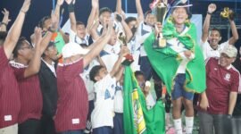 Perayaan juara SD Alkhairaat liga pelajar 2025 Kota Ternate [Foto-foto : edo buka/kasedata]