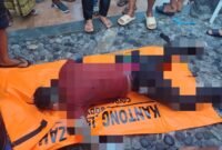 Jasad korban yang ditemukan di pantai Falajawa Kota Ternate [Foto : istimewa]