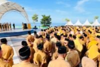 Apel gabungan ASN Pemda Halmahera Selatan [Foto : ridal/kasedata]