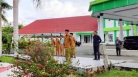 Wabup Halmahera Selatan, Helmi Umar Muchsin, saat memimpin apel gabungan perdana tahun 2026 [Foto : ridal/kasedata]