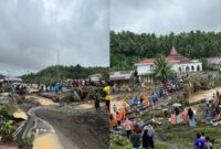 Banjir yang mulai surut di Kabupaten Halmahera Barat [Foto : istimewa]