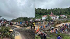 Banjir yang mulai surut di Kabupaten Halmahera Barat [Foto : istimewa]