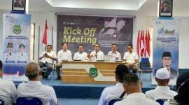 Kadikbud Maluku Utara. Abubakar Abdullah saat memaparkan sejumlah program strategis dalam acara Kick Off Meeting pelaksanaan program tahun 2026. || dok : Ilham/Kasedata