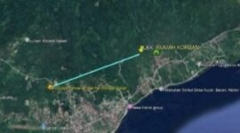 Peta pencarian korban seorang lansia oleh tim SAR Halmahera Selatan [Foto : SAR Halsel]