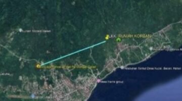 Peta pencarian korban seorang lansia oleh tim SAR Halmahera Selatan [Foto : SAR Halsel]