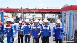Wakil Gubernur Maluku Utara, Sarbin Sehe dan rombongan disambut langsung Manager PT Pertamina Patra Niaga Ternate, Giyanto, bersama Aviation Fuel Terminal (AFT) Manager Babullah Winaryanto, Sales Area Manager Dion Chandra saat melaksanakan Sidak. || dok : Adpim Malut