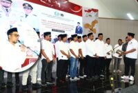 Ketua PWI Halsel Samsudin Chalil/Prosesi pelantikan pengurus PWI Halsel oleh Ketua PWI Maluku Utara [dok : ridal/kasedata]