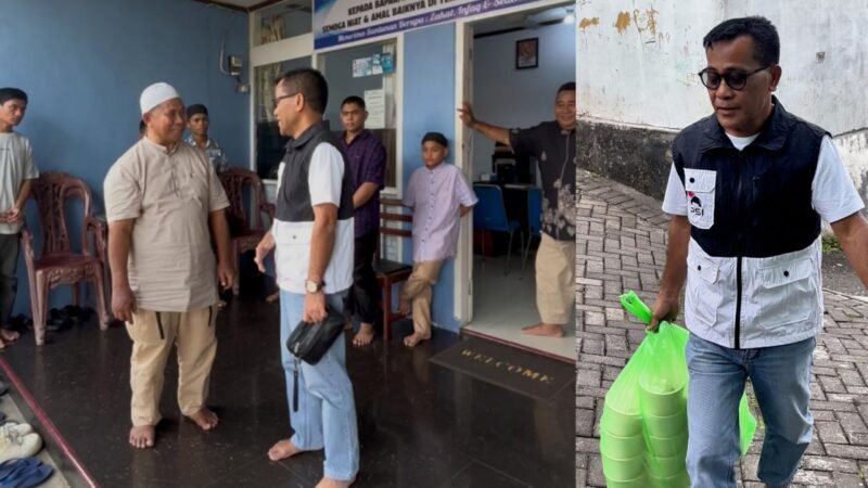 Ketua DPD PSI Kota Ternate, Jabar Abdul, bersama pengurus saat menyambangi panti asuhan untuk bernagi takji buka puasa [dok : kasedata]