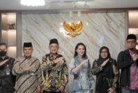 Gubernur Maluku Utara, Sherly Tjoanda Laos, saat melaksanakan kunjungan kerja ke kantor Kementerian Haji dan Umrah RI, di Jakarta. || dok : Adpim Malut
