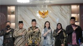 Gubernur Maluku Utara, Sherly Tjoanda Laos, saat melaksanakan kunjungan kerja ke kantor Kementerian Haji dan Umrah RI, di Jakarta. || dok : Adpim Malut