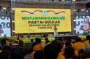 Gubernur Maluku Utara, Sherly Tjoanda menyampaikan sambutannya pada Musyawarah Daerah (Musda) ke-VI Partai Golongan Karya (Golkar) Maluku Utara yang digelar di Hotel Bela Ternate. || dok : Ilham/Kasedata