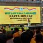 Gubernur Maluku Utara, Sherly Tjoanda menyampaikan sambutannya pada Musyawarah Daerah (Musda) ke-VI Partai Golongan Karya (Golkar) Maluku Utara yang digelar di Hotel Bela Ternate. || dok : Ilham/Kasedata