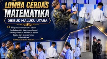 Kepala Dinas Pendidikan dan Kebudayaan Maluku Utara, Abubakar Abdullah memantau 10 pelajar SMA menjalani babak final lomba cerdas Matematika. || dok : Ilham/Kasedata