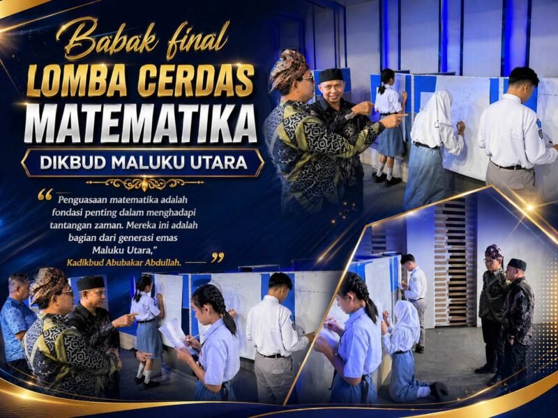 Kepala Dinas Pendidikan dan Kebudayaan Maluku Utara, Abubakar Abdullah memantau 10 pelajar SMA menjalani babak final lomba cerdas Matematika. || dok : Ilham/Kasedata