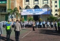 Wakil Gubernur Maluku Utara, H. Sarbin Sehe memimpin apel siaga Panitia Penyelenggara Ibadah Haji Daerah (PPIHD) Provinsi Maluku Utara. || dok : Ilham/Kasedata