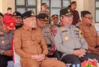 Wakil Gubernur Maluku Utara, H. Sarbin Sehe, menghadiri apel gelar pasukan Operasi Aman Nusa I Malut 2026 yang berlangsung di Lapangan Catur Prasetya, Mapolda Malut. || dok : Adpim Malut
