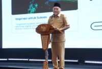 Wakil Gubernur Maluku Utara, H. Sarbin Sehe saat menyampaikan sambutan dalam kegiatan Gebyar Pelaku Usaha Maluku Utara, Onboarding dan Peningkatan Kapasitas Pelaku Usaha 2026. || dok : Humas/Adpim Malut