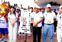 Gubernur Maluku Utara, Sherly Tjoanda bersama Ketua KONI Malut, H. Sarbin Sehe dalam acara peluncuran maskot Porprov ke-V Tahun 2026. || dok : Adpim Malut