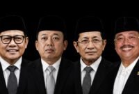 Menko PMK Abdul Muhaimin Iskandar (kiri), Menteri ATR/BPN Nusron Wahid, Menteri Agama Nasarudin Umar, dan Andi Jumaro Dulung, Ketua MPO PB IKA PMII. || dok : Kasedata