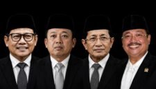 Menko PMK Abdul Muhaimin Iskandar (kiri), Menteri ATR/BPN Nusron Wahid, Menteri Agama Nasarudin Umar, dan Andi Jumaro Dulung, Ketua MPO PB IKA PMII. || dok : Kasedata