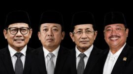 Menko PMK Abdul Muhaimin Iskandar (kiri), Menteri ATR/BPN Nusron Wahid, Menteri Agama Nasarudin Umar, dan Andi Jumaro Dulung, Ketua MPO PB IKA PMII. || dok : Kasedata