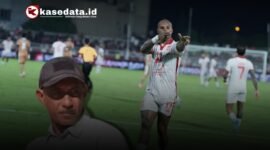 Iqbal Alhadar/Selebrasi Pemain Malut United David Da Silva