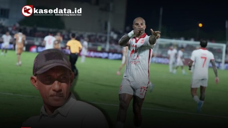 Iqbal Alhadar/Selebrasi Pemain Malut United David Da Silva