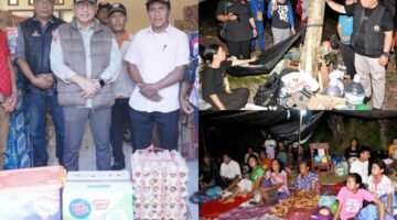 Penyaluran bantuan oleh Wali Kota Ternate/Korban gempa bumi warga pulau Batang Dua [dok : kasedata]