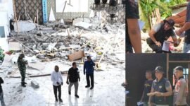 Kepala Disperkimtan Kota Ternate, Tonny S. Pontoh, ketika melakukan pendataan kerusakan di Pulau Batang Dua [dok : kasedata]