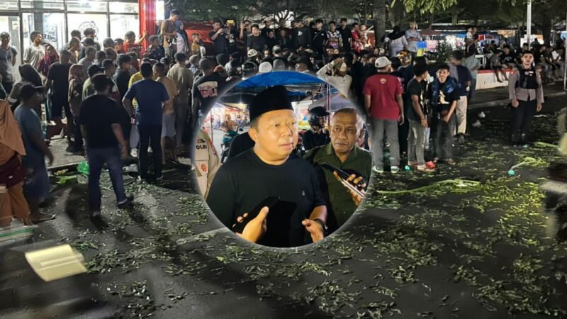 Aksi pedagang/Sekda Kota Ternate saat diwawancarai media[Foto : angga/kasedata]