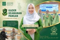 Ketua PW Fatayat NU Maluku Utara, Mardiah Z. Hanafi, menyebut keterlibatan kader Fatayat dalam program BPOM bukan sekadar partisipasi biasa, melainkan bentuk kepercayaan besar terhadap kapasitas perempuan muda Maluku Utara dalam membangun kesadaran publik di bidang kesehatan dan keamanan pangan. || dok : Kasedata