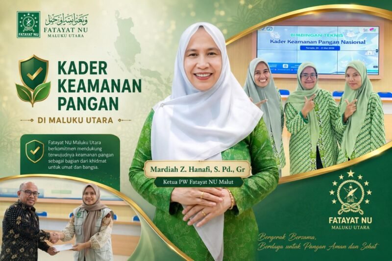 Ketua PW Fatayat NU Maluku Utara, Mardiah Z. Hanafi, menyebut keterlibatan kader Fatayat dalam program BPOM bukan sekadar partisipasi biasa, melainkan bentuk kepercayaan besar terhadap kapasitas perempuan muda Maluku Utara dalam membangun kesadaran publik di bidang kesehatan dan keamanan pangan. || dok : Kasedata