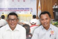 Sekretaris Umum KONI Ternate Ismunandar Fabanyo dan Ketua Harian Zulkifli Zam Zam, saat mengekuti CDM2- DRM di Halmahera Utara [dok : kasedata]