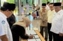 Prosesi pelantikan pengurus MKKS dan MGMP SMA, SMK, dan SLB Kota Ternate periode 2026–2029 di Aula SMA Negeri 5 Ternate. Tampak hadir juga Sekda Maluku Utara, Samsuddin A. Kadir. || dok : Ilham/Kasedata