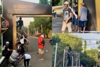 Alumni STEMAN bergotong royong menyelesaikan pembangunan gapura utama yang akan menjadi ikon penyambutan peserta Reuni Akbar. || dok : Ilham/Kasedata