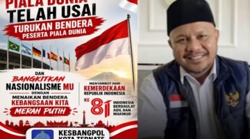 Piala Dunia Usai, Kesbangpol Ternate Ajak Kibarkan Merah Putih 