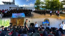 Para siswa Sekolah Rakyat Menengah Pertama (SRMP) 26 Ternate antusias mengikuti Program Taruna Bakti Akademi TNI yang dipusatkan di Pangkalan TNI Angkatan Laut (Lanal) Ternate. Kegiatan tersebut didampingi langsung para wali asuh asrama dan Kepala Sekolah. || dok : Ilham/Kasedata